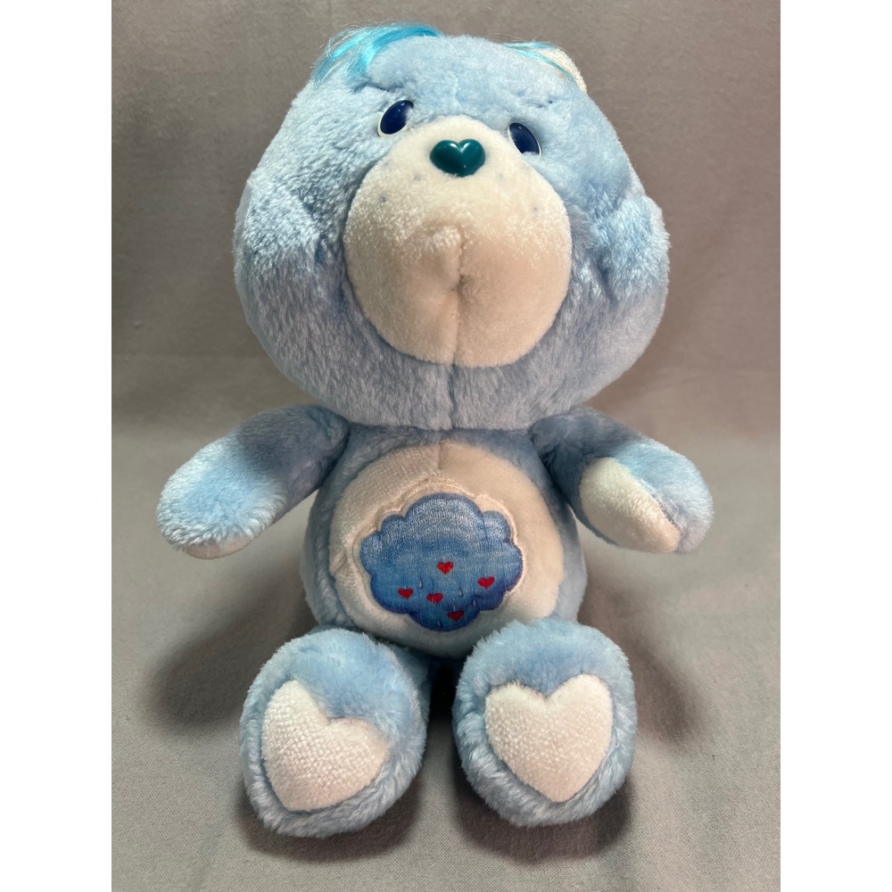 Vintage 1983 Care Bear "Grumpy" Stuffed Animal Plush 13" Blue Rain Cloud Kenner